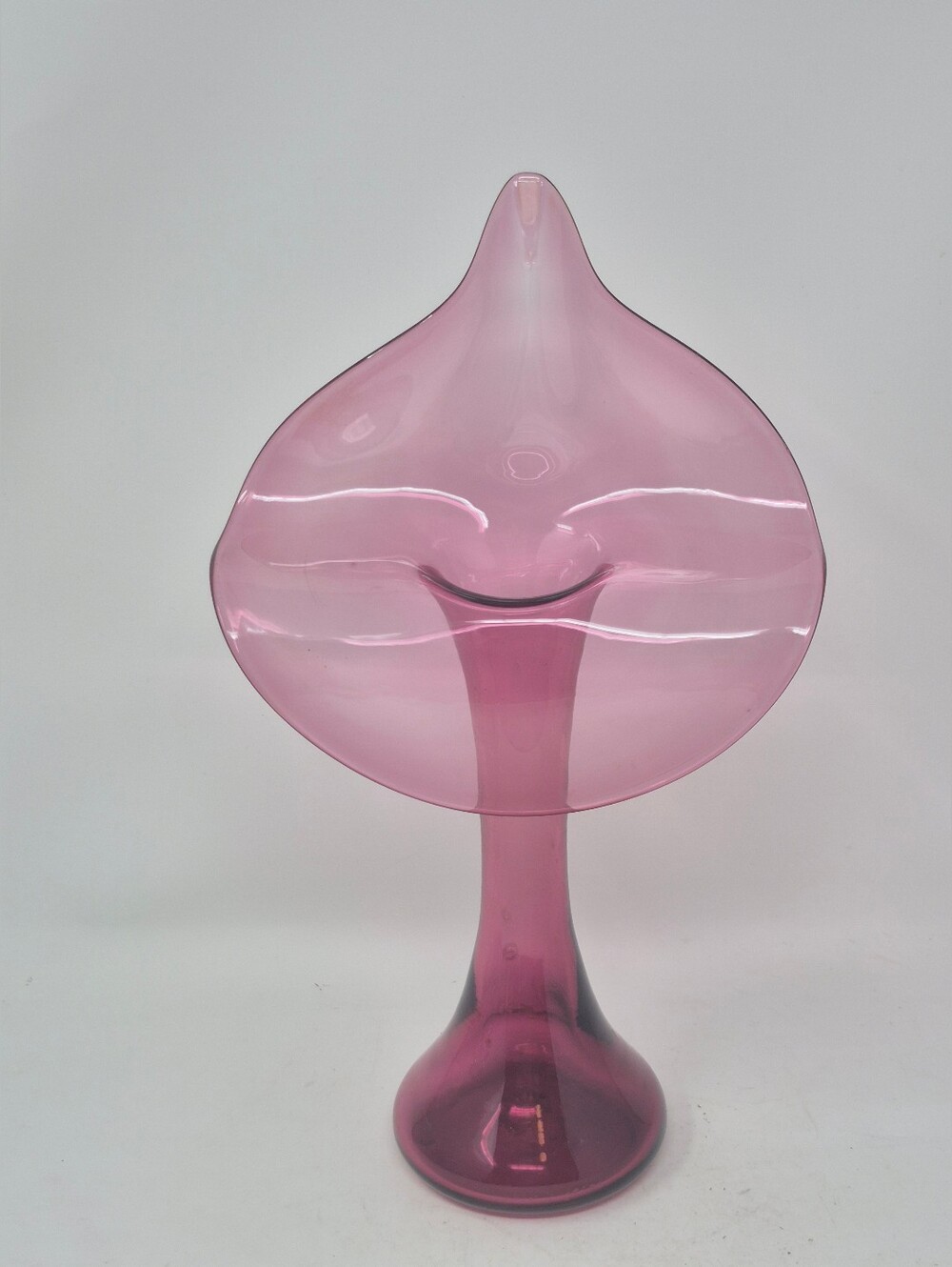 Vintage Cranberry Glass Jack In The Pulpit Vase
